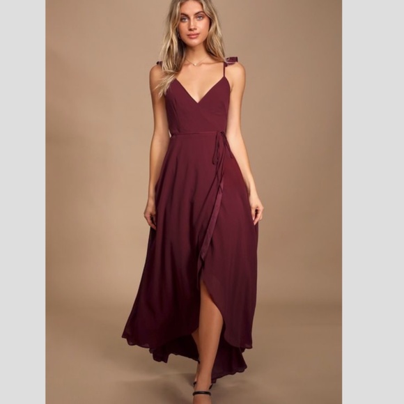 lulus high low wrap dress
